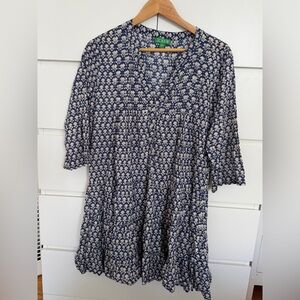 J. Crew Floral Tiered Tunic / Swim Beach Cover Up Mini Dress